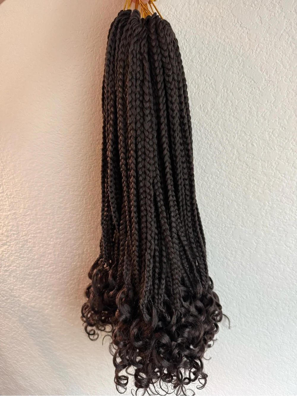 18 Inch Crochet Box Braids Hair with Curly Ends Prelooped black